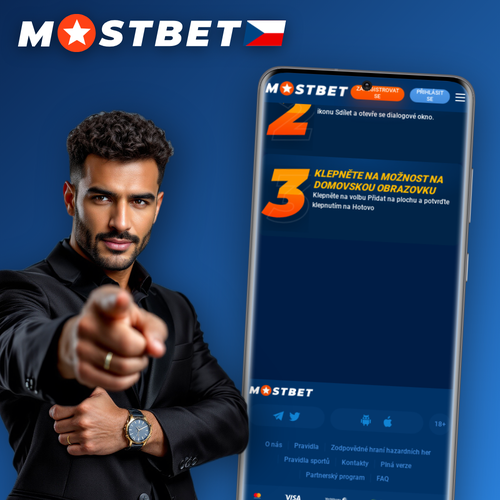 Mostbet aplikace na chytrém telefonu s ikonami Android a iOS