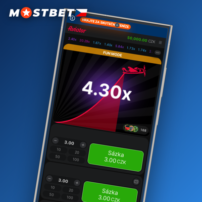 Funkce auto-cashout v Mostbet Aviator s cílovým multiplikátorem 2.00x